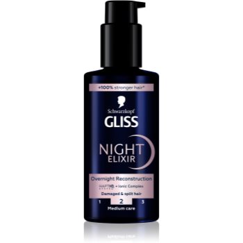 Schwarzkopf Gliss Night Elixir elixir leave-in pentru varfuri despicate - imagine 2